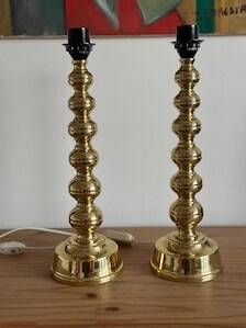Pair of Mid-Century Brass Lamps by Enco, Sweden