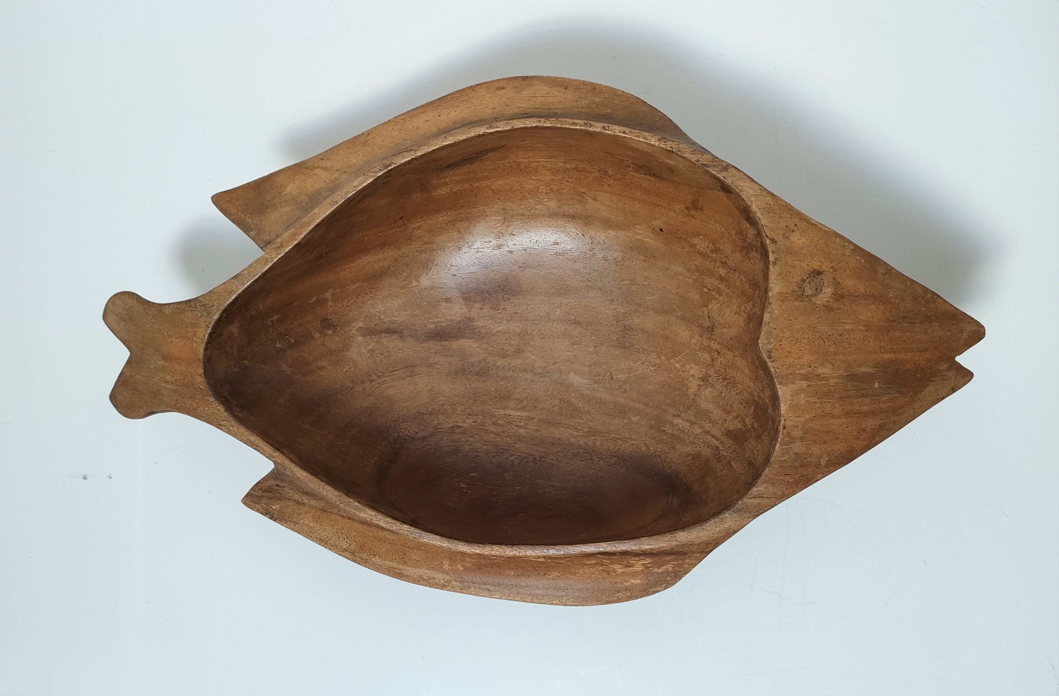 Zoomorphic cut fish wood carved vintage