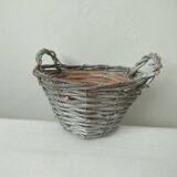 Silver wicker basket
