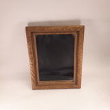 Rectangular mirror frame golden wood art deco flowers 1930