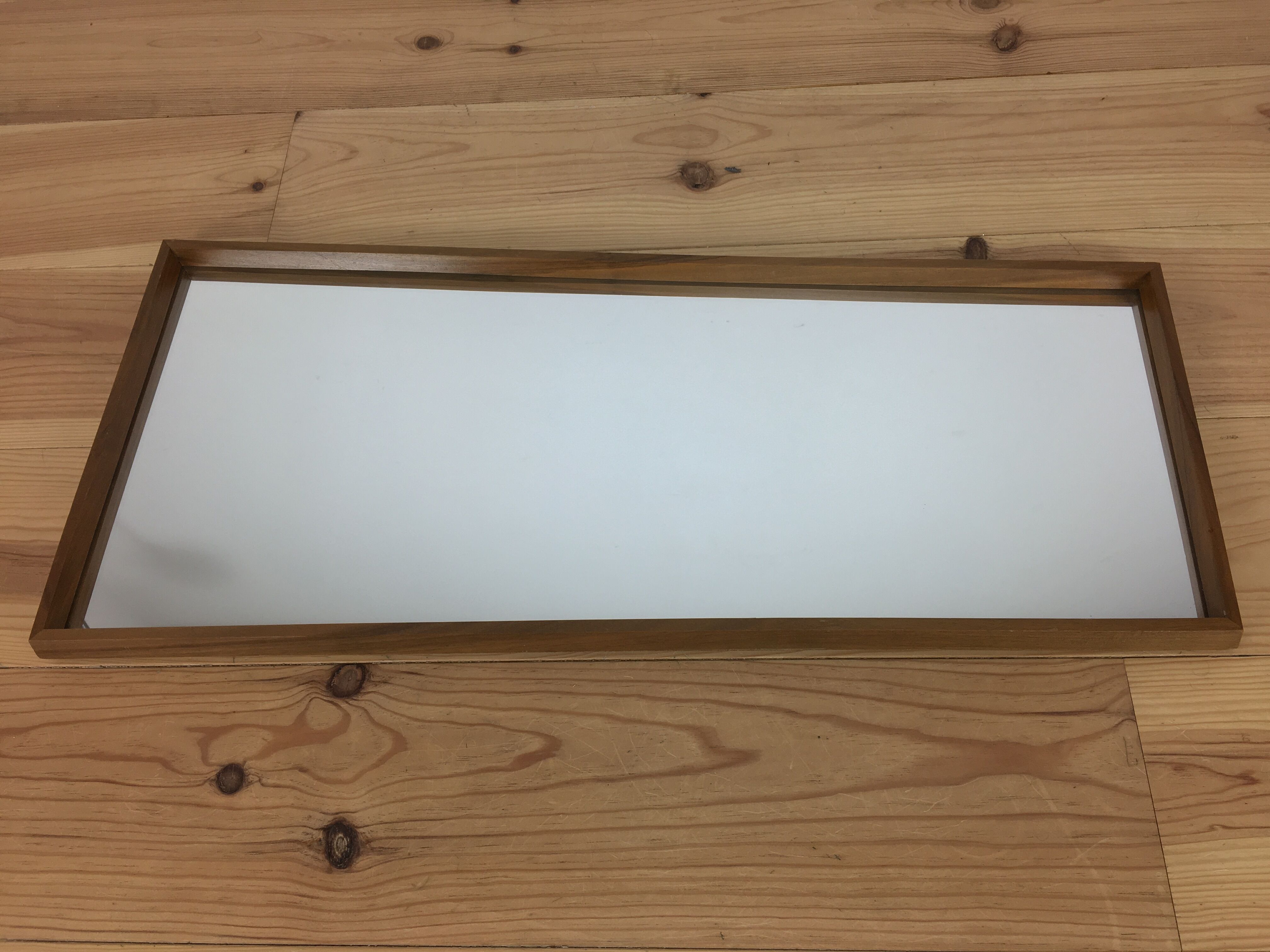 Miroir scandinave 81x36 cm asymétrique trapèze années 60