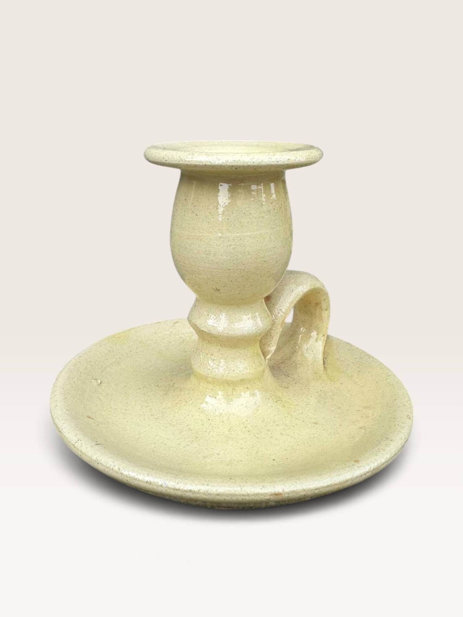 Cave rat candle holder in off-white ceramic