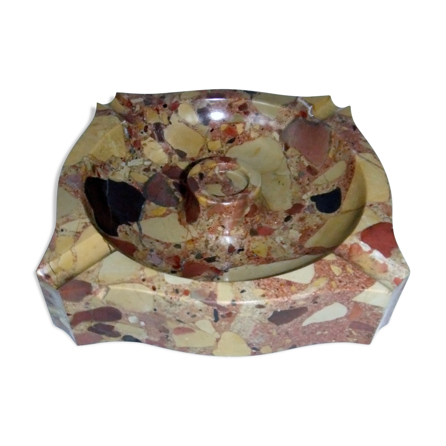 Art Deco marble ashtray signed Quercia 16.5 cm accessory cigar humidor