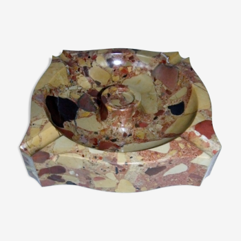 Art Deco marble ashtray signed Quercia 16.5 cm accessory cigar humidor