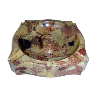 Art Deco marble ashtray signed Quercia 16.5 cm accessory cigar humidor