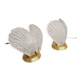 Set of 2 Murano glass table lamps, Italy, 1980s