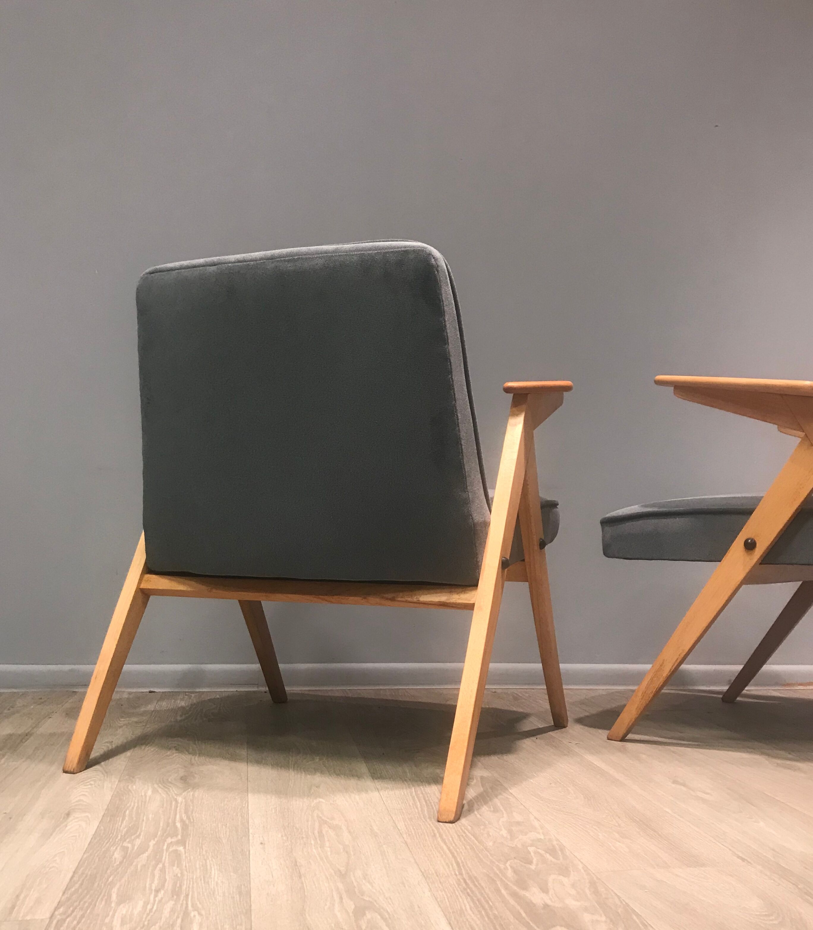Pair of armchairs, type 300 177, designed by J. Chierowski, 1960s