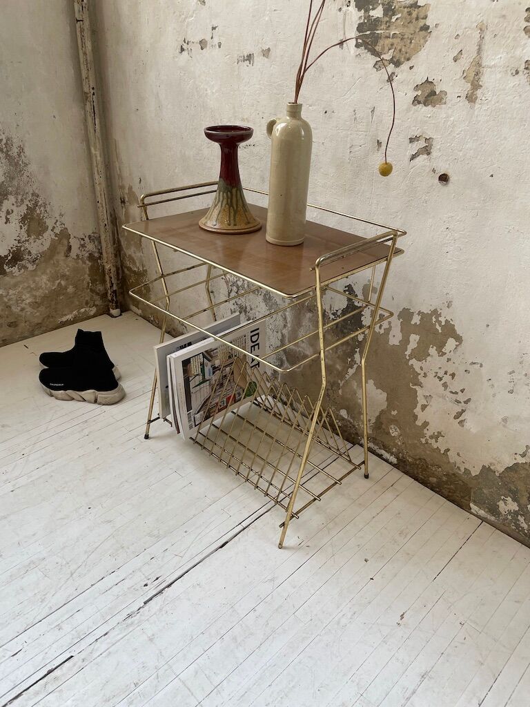 Vintage vinyl bedside side table