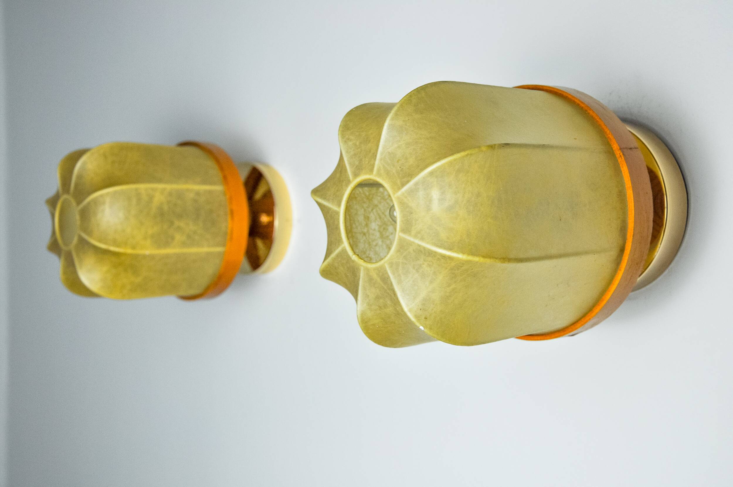 Pair of “cocoon” wall lights, Italy, 1970