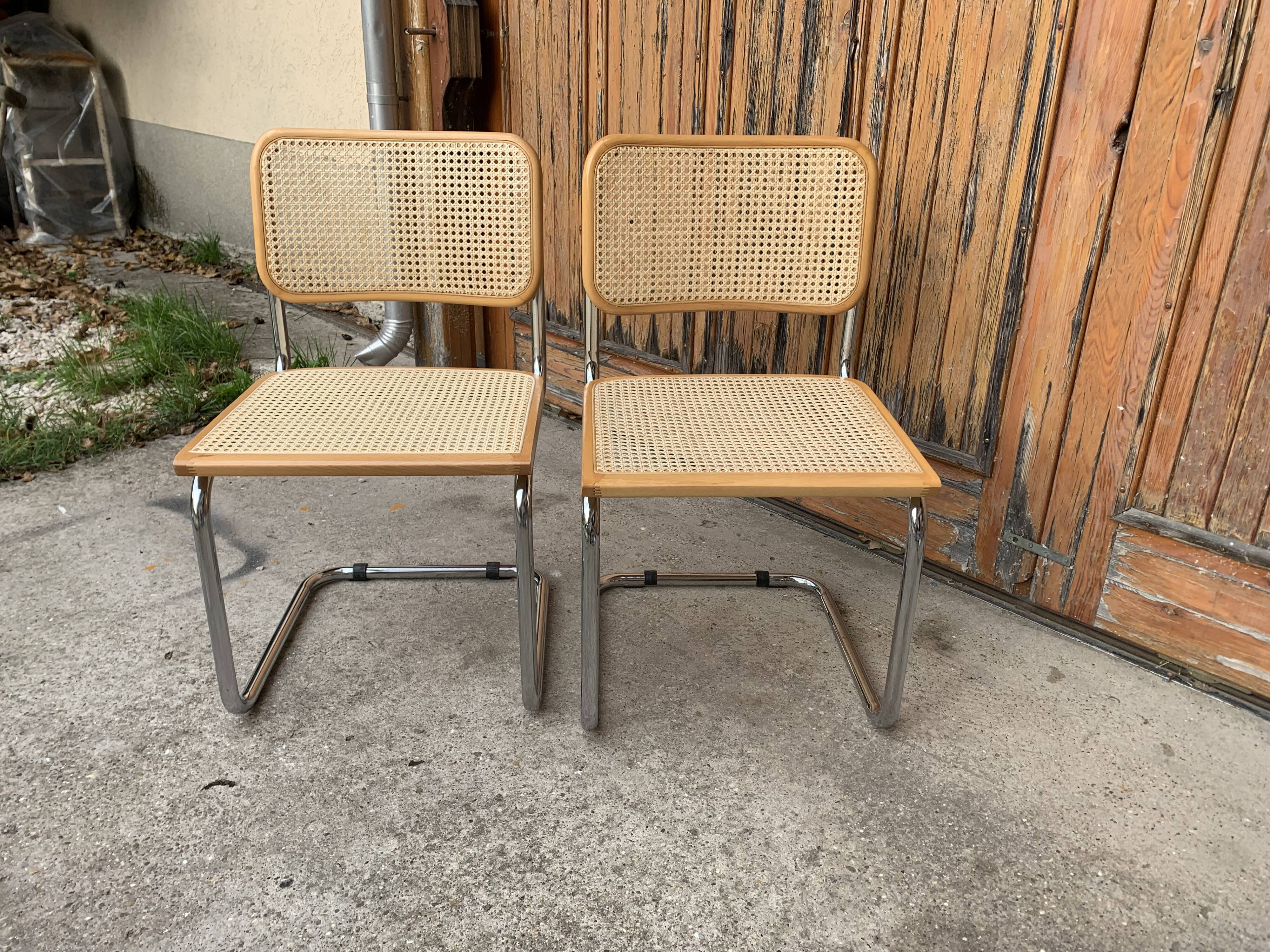 2  Mid century modern Cesca chairs Marcel Breuer
