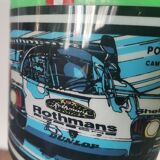 Pop Art green Rothmans Porsche Formula 1 Helmet table lamp by Fase 1970s