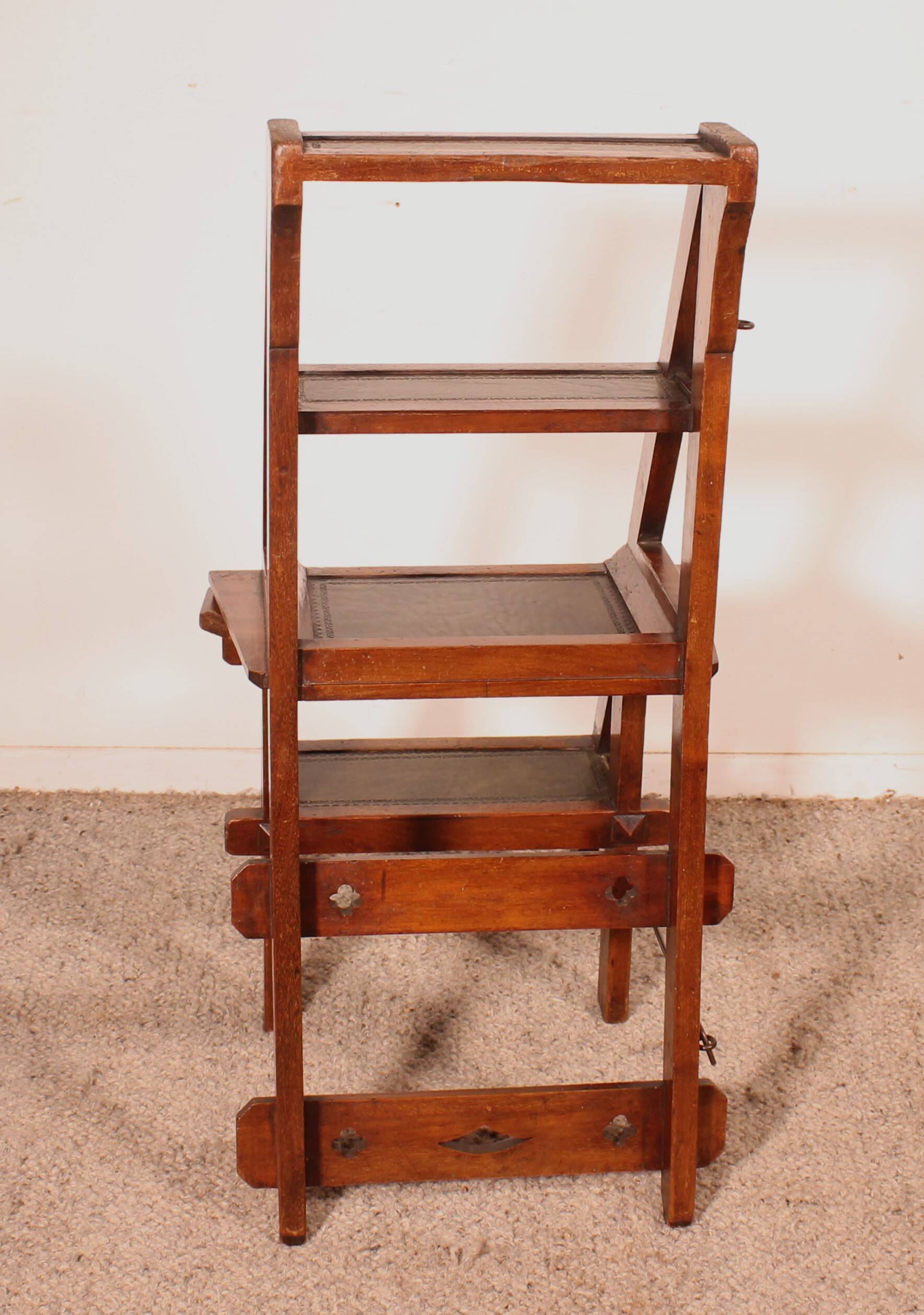 Transformable Library Step Stool into Chair - 19th Century