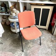 DSC 106 chair in peach cotton and black metal by Giancarlo Piretti for Anon