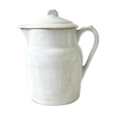 Pitcher covered porcelain Grigny XIXth stamped P.Precious