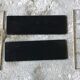 Set of black and gold metal string shelves with glass box - vintage 1960