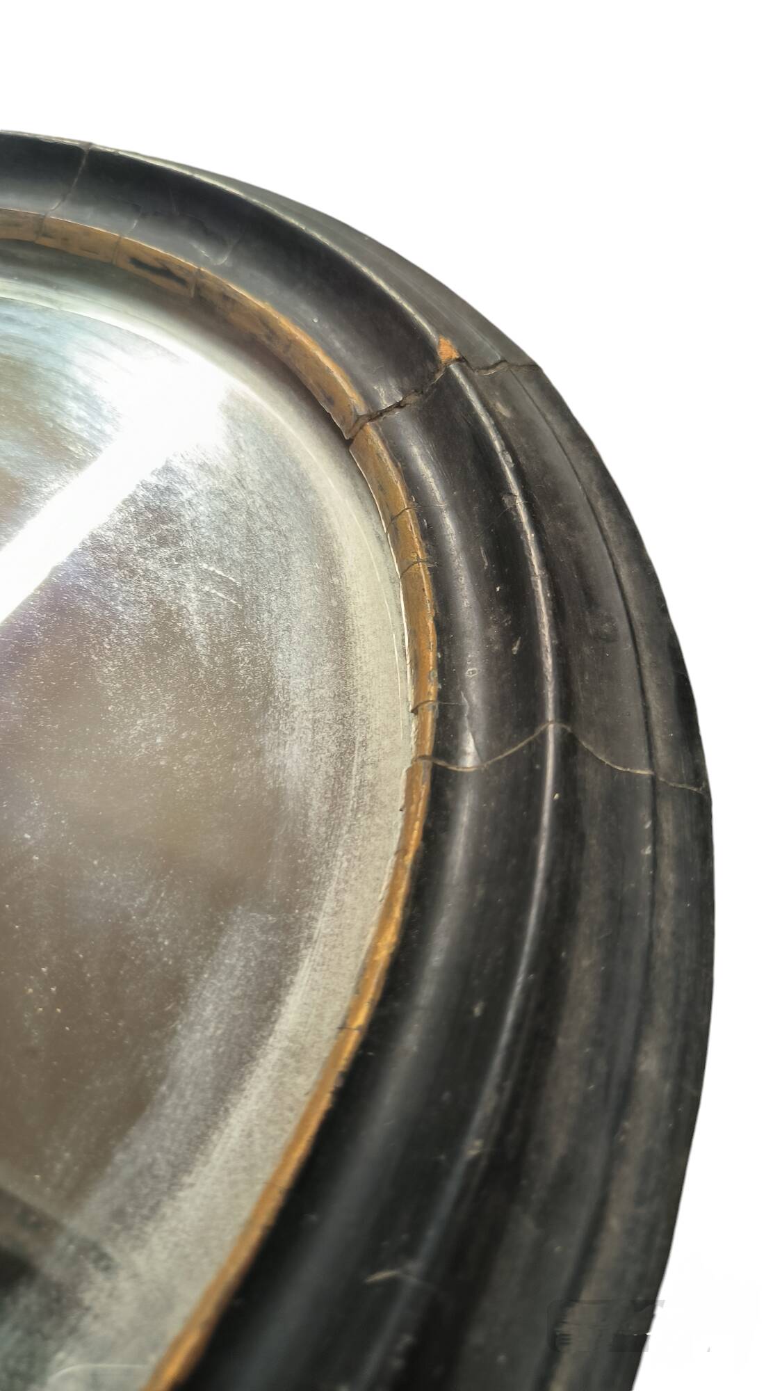 Antique oval wooden mirror