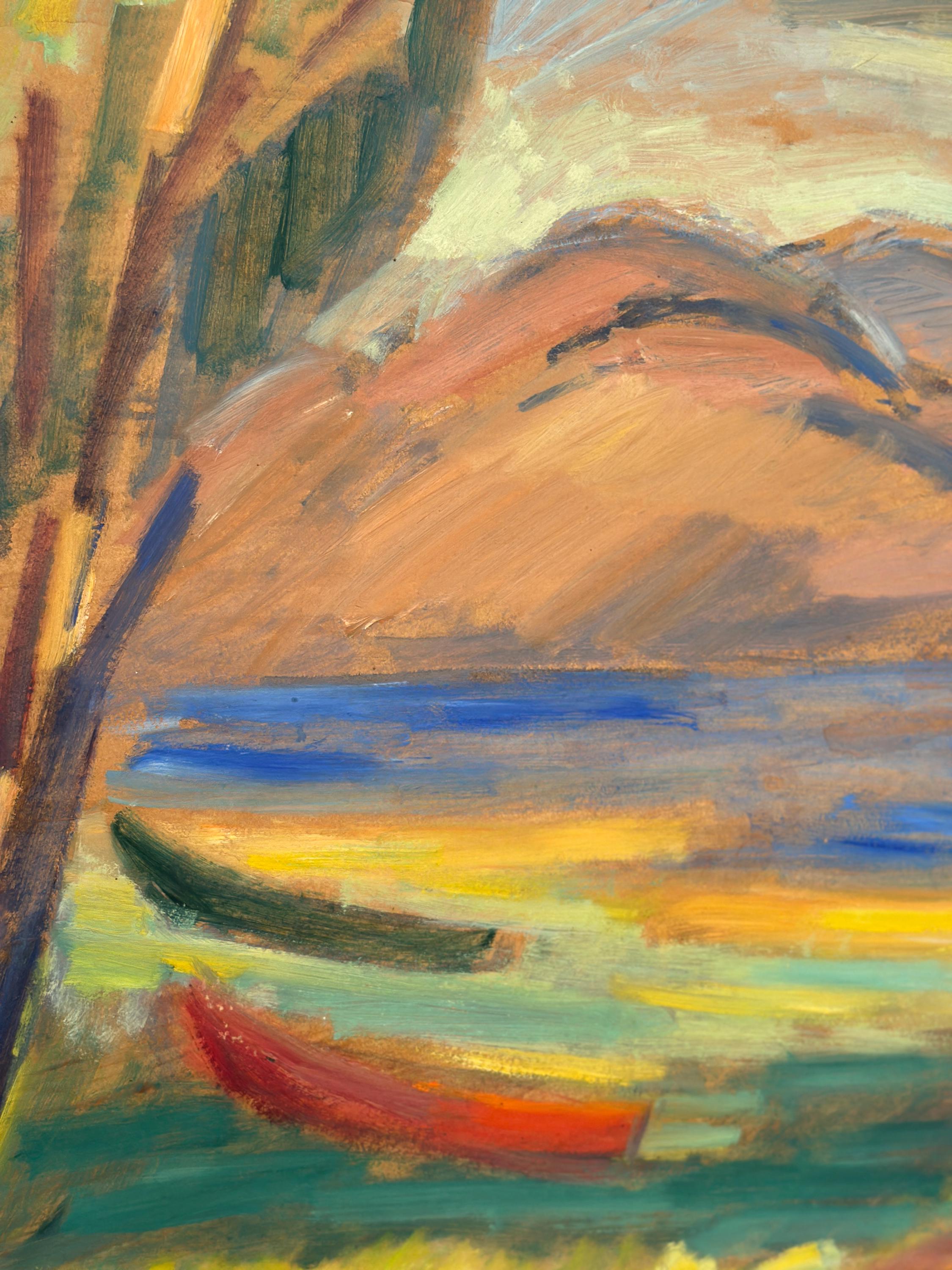 Huile sur panneau d'origine suédoise – “Sommardag” par B. Ekström – Datée de 1945 – Vintage et encadrée – 59 × 70 cm (23,2" × 27,6")