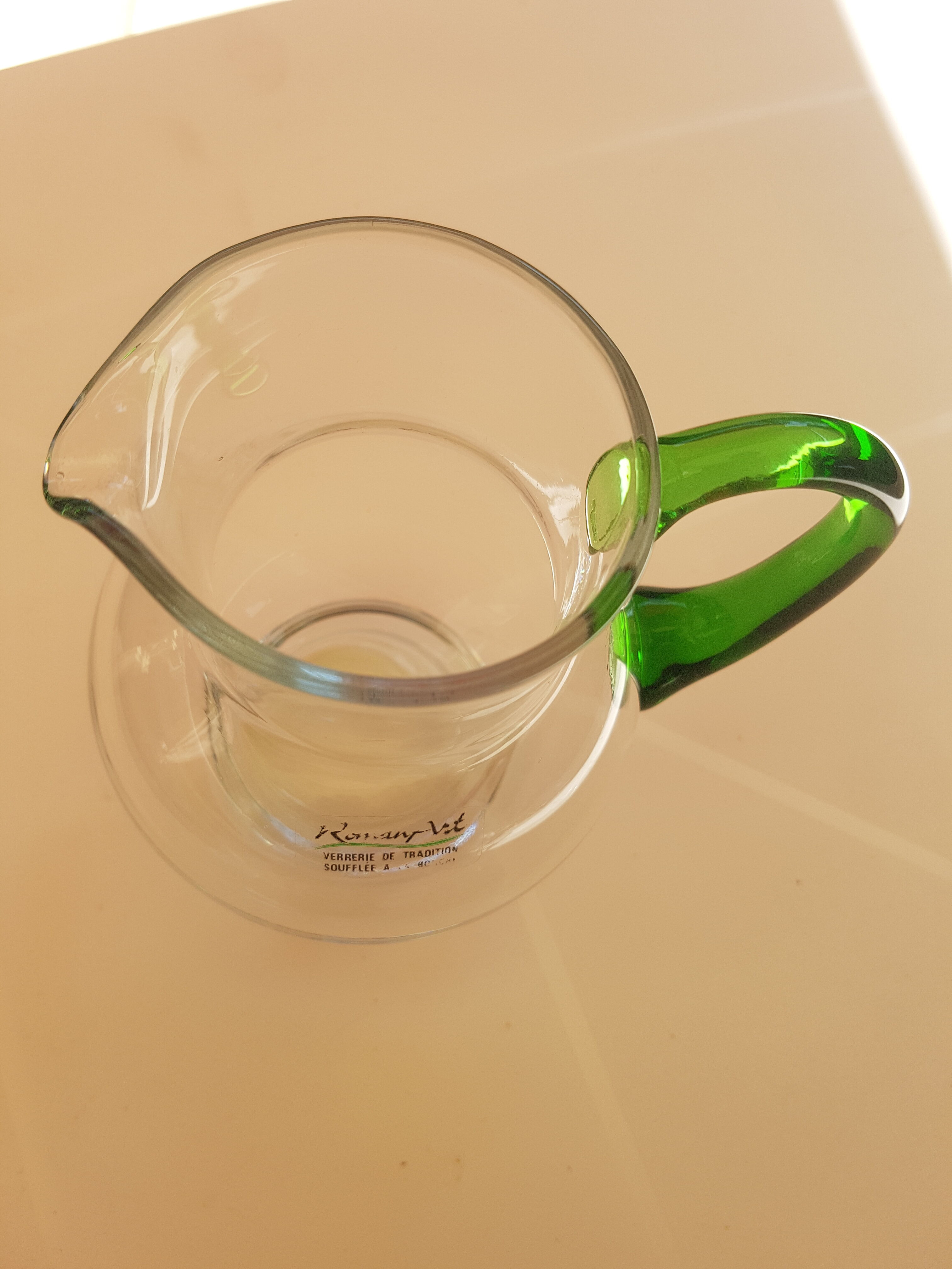 Glass pitcher "Roman Art" 1980s