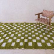 Tapis à carreaux vert - 288 x 184 cm