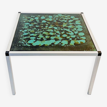 Metal & glass coffee table