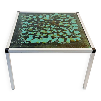 Metal & glass coffee table