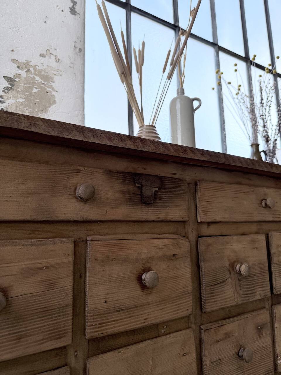 1950s workshop furniture in pine