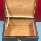 Wooden box with its key, vintage decoration