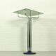 Vintage chrome plated console table with glass top – 1970s modernist design