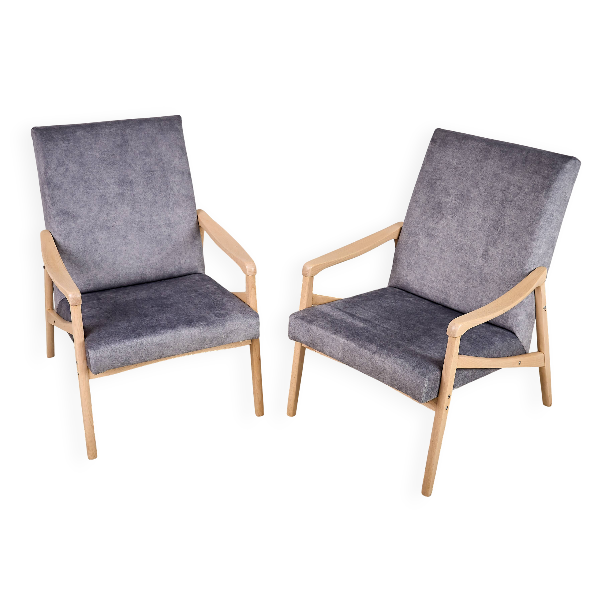 Paire de fauteuils conçus par J. Jiroutek, TON Tchécoslovaquie, années 1960, Vintage