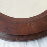 Oval wooden mirror