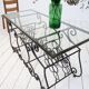 Provençal Wrought Iron and Glass Console Table, 1950