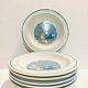 X6 hollow plates with blue pattern san marciano ceramiche- retro-kitchen- vintage