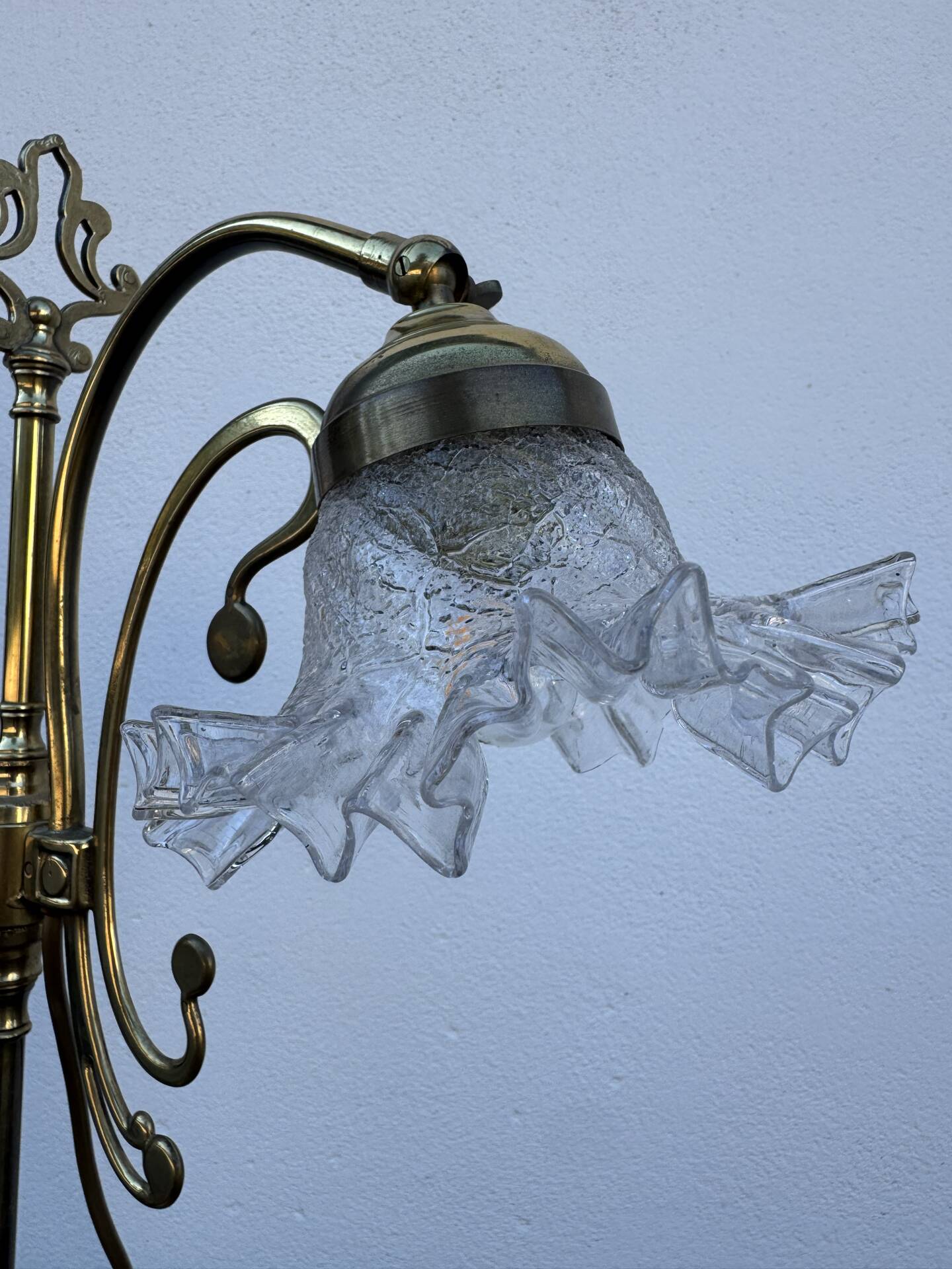 Swan neck brass lamp Art Nouveau