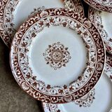 6 Jules Vieillard dessert plates in iron earth, "Louis XV" service