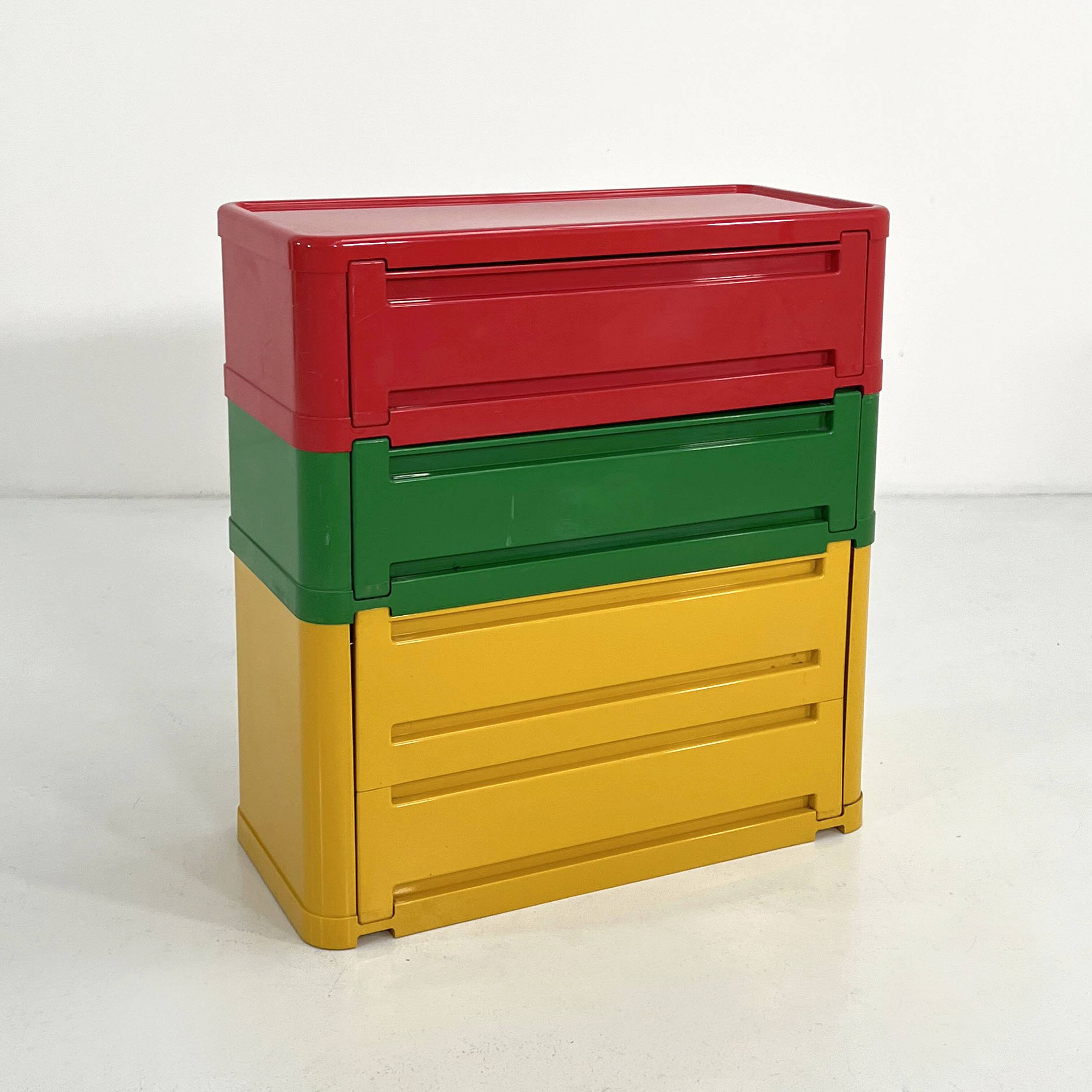 Multicoloured cabinet model "4964" by Olaf Von Bohr for Kartell, 1970