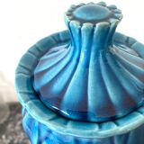 Blue slip sugar bowl