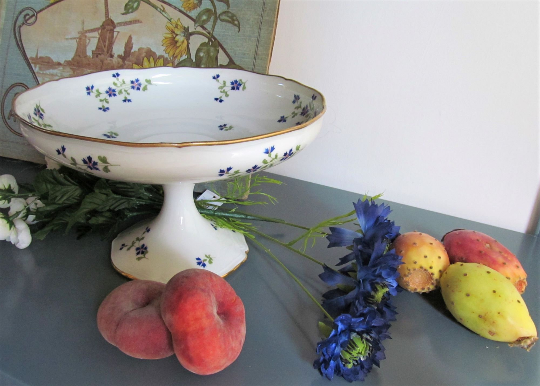 French antique porcelain fruit bowl by E. Bourgeois