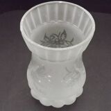 French vintage Victorian style white opaque patterned glass shade 0142