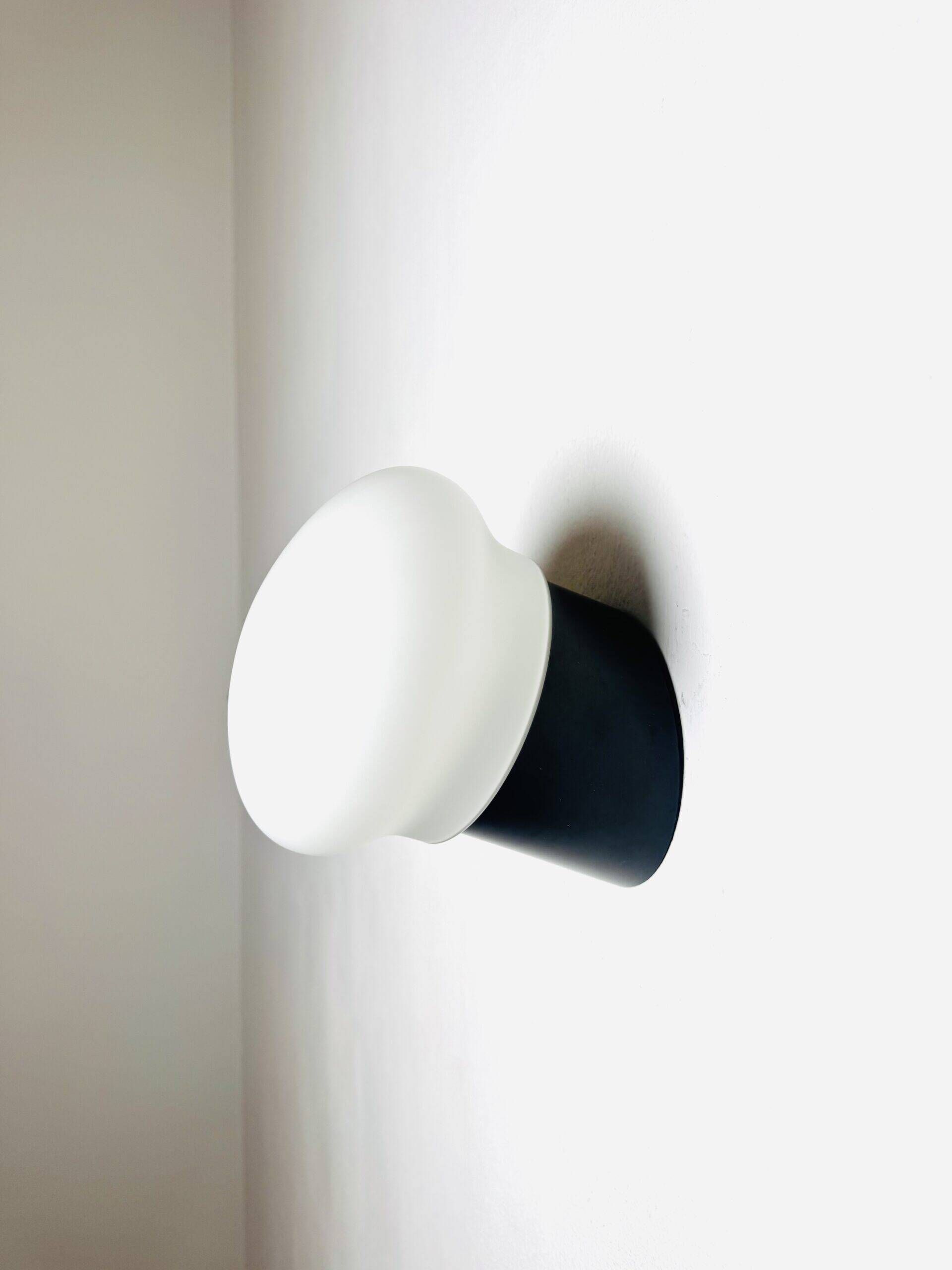 W-1809 Op-Art Wall Lamps In Opal Glass By Raak Amsterdam, The Netherlands 1970S
