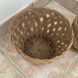 Vintage woven wicker plant pot cover