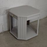 Art Deco side table repainted in "stormy" grey white