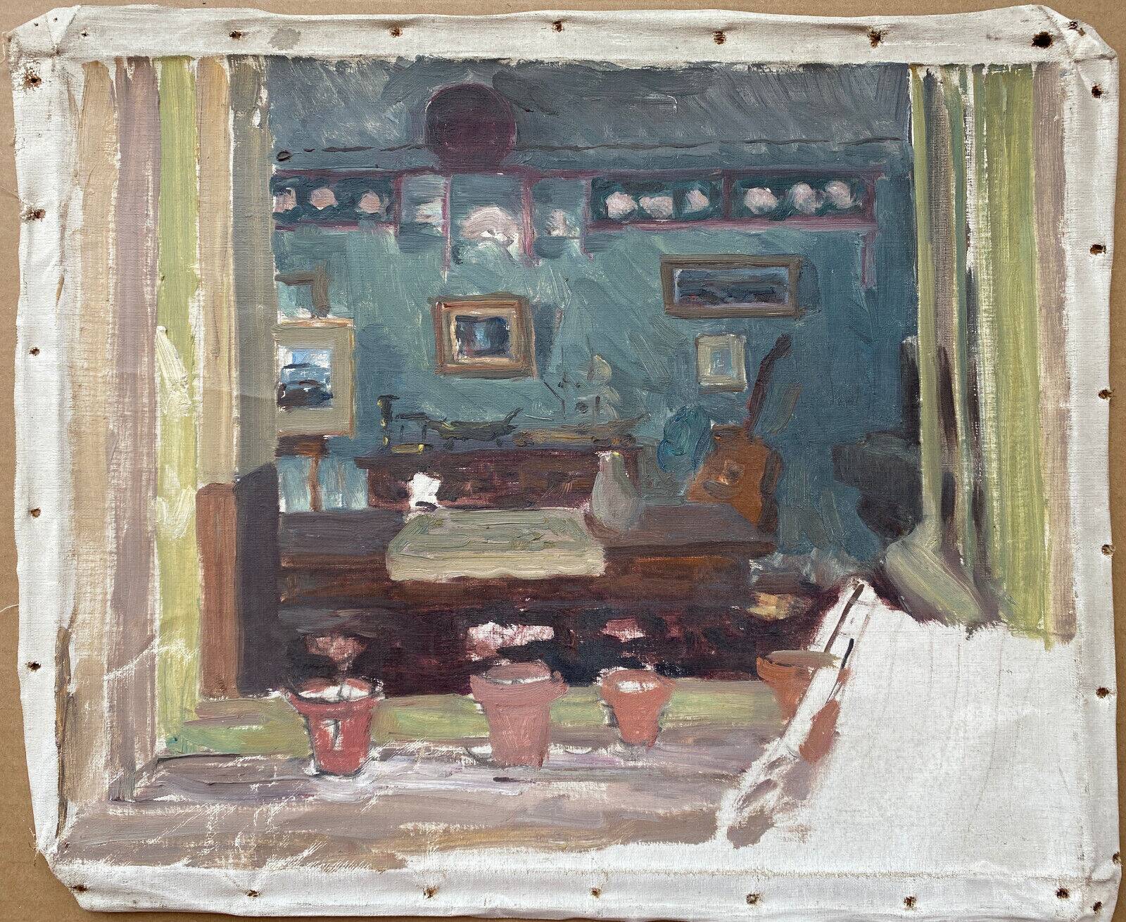HST painting "Interior, circa 1920" by Pierre BONNEROT (1891-1981)