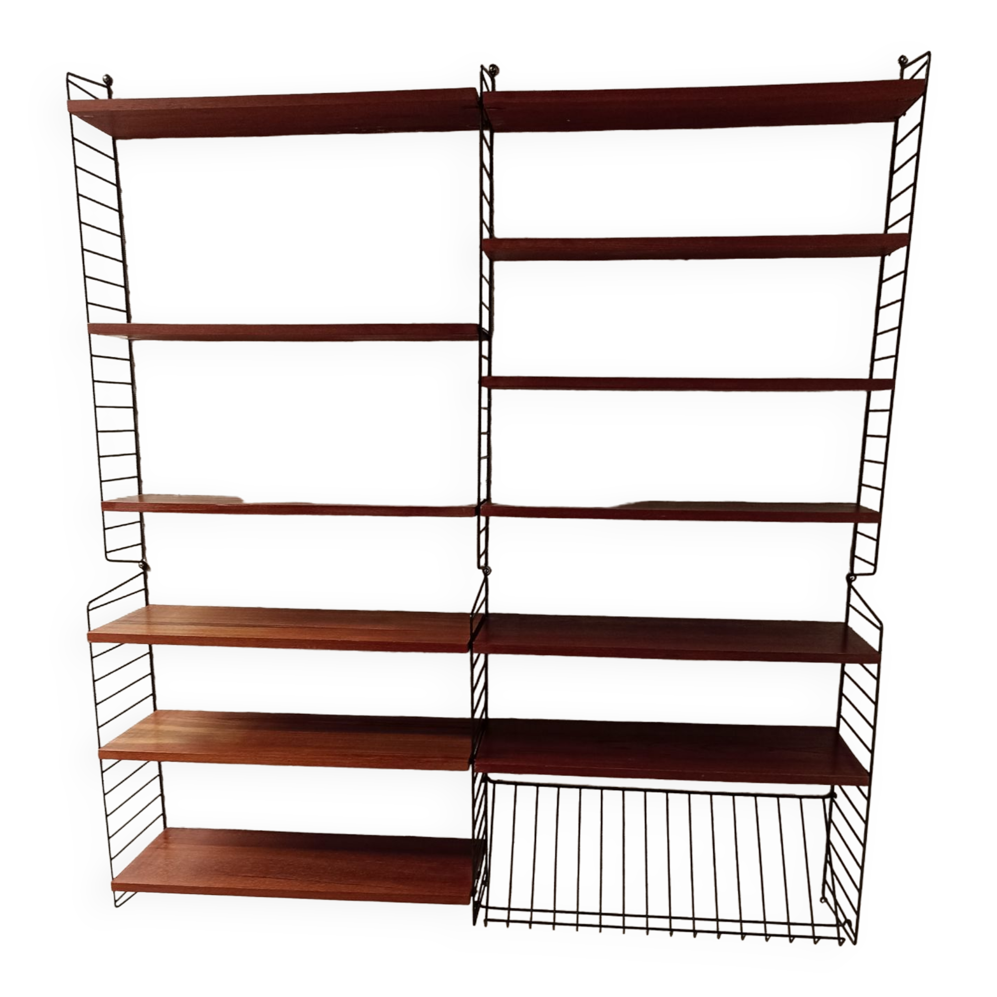 Wall bookcase string