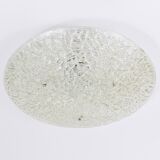 Round textured glass ceiling light J. T. Kalmar mid-century, Austria, 1960s