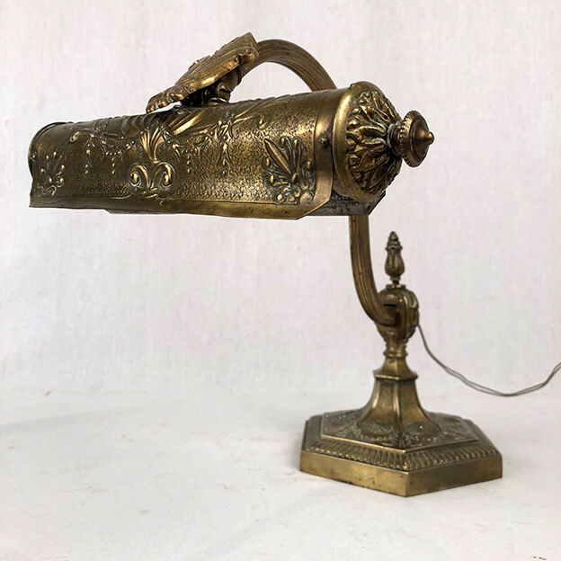 Articulated desk lamp, bronze and brass circa 1900