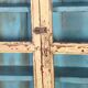 Burmese teak showcase with original beige & blue patina