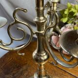Candlestick, four-light brass candelabra