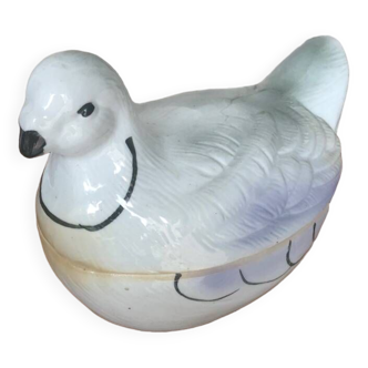 Old Terrine Shaped Dove Pigeon Ceramic Vintage