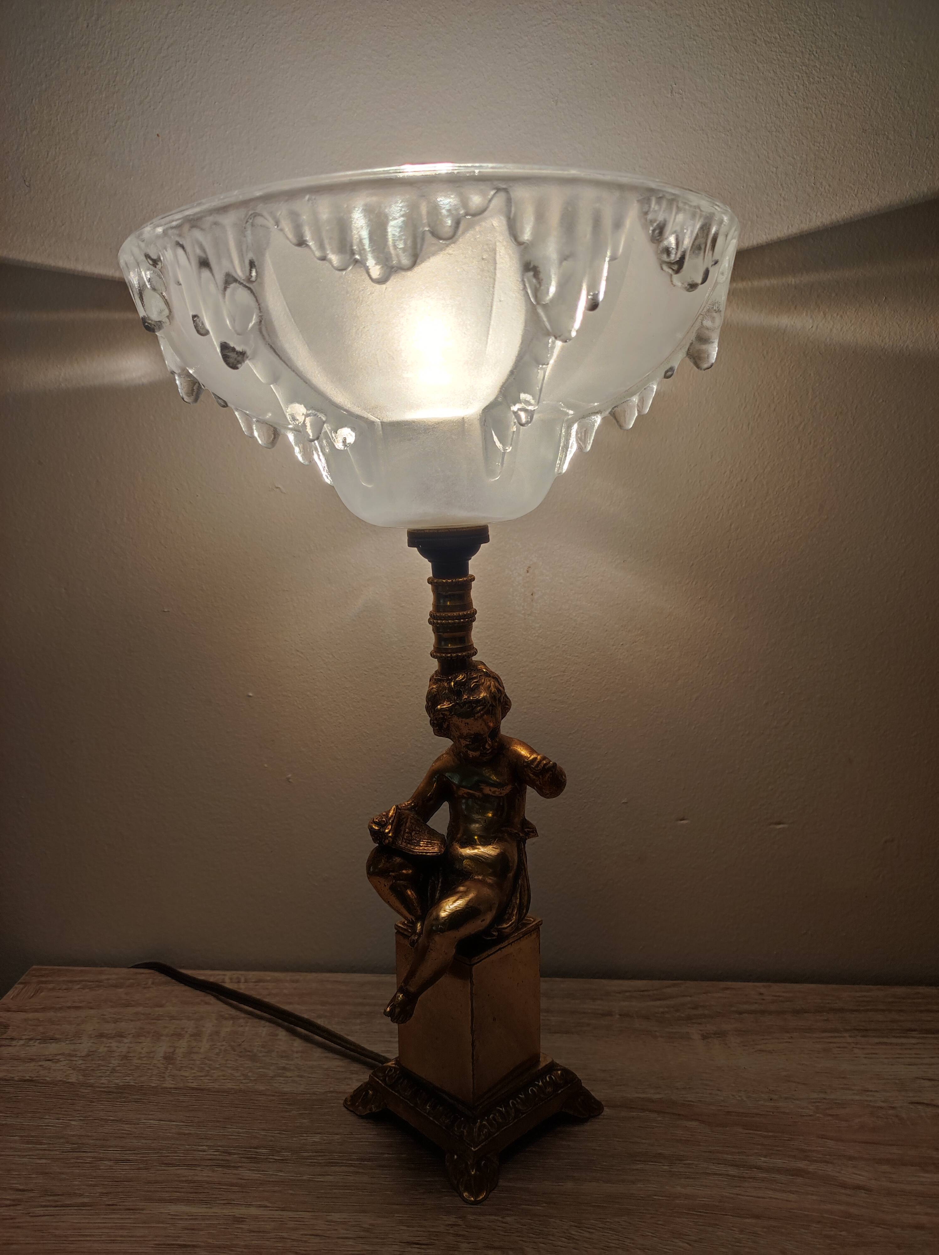 Lamp Ezan foot bronze angel cherub