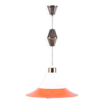 Suspension tchèque du milieu du siècle en laiton et acier laqué, années 1960